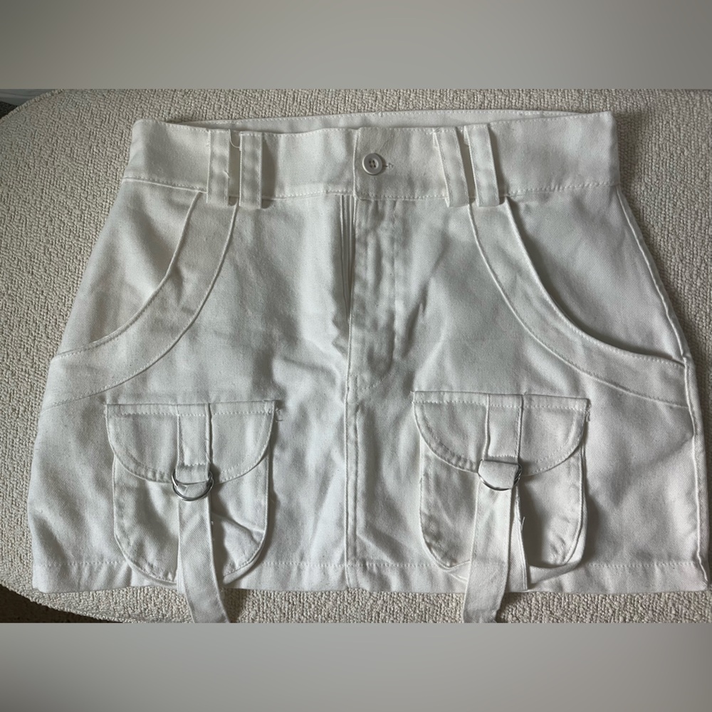 White cargo skirt